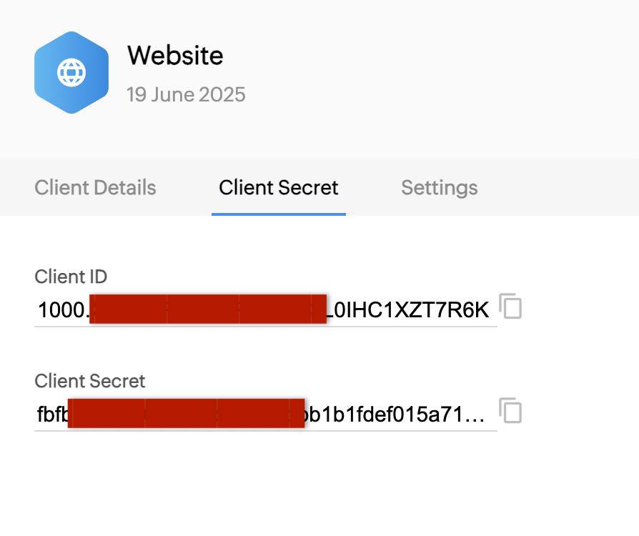 Server-based Applications: Приклад Client Secret створеного додатку